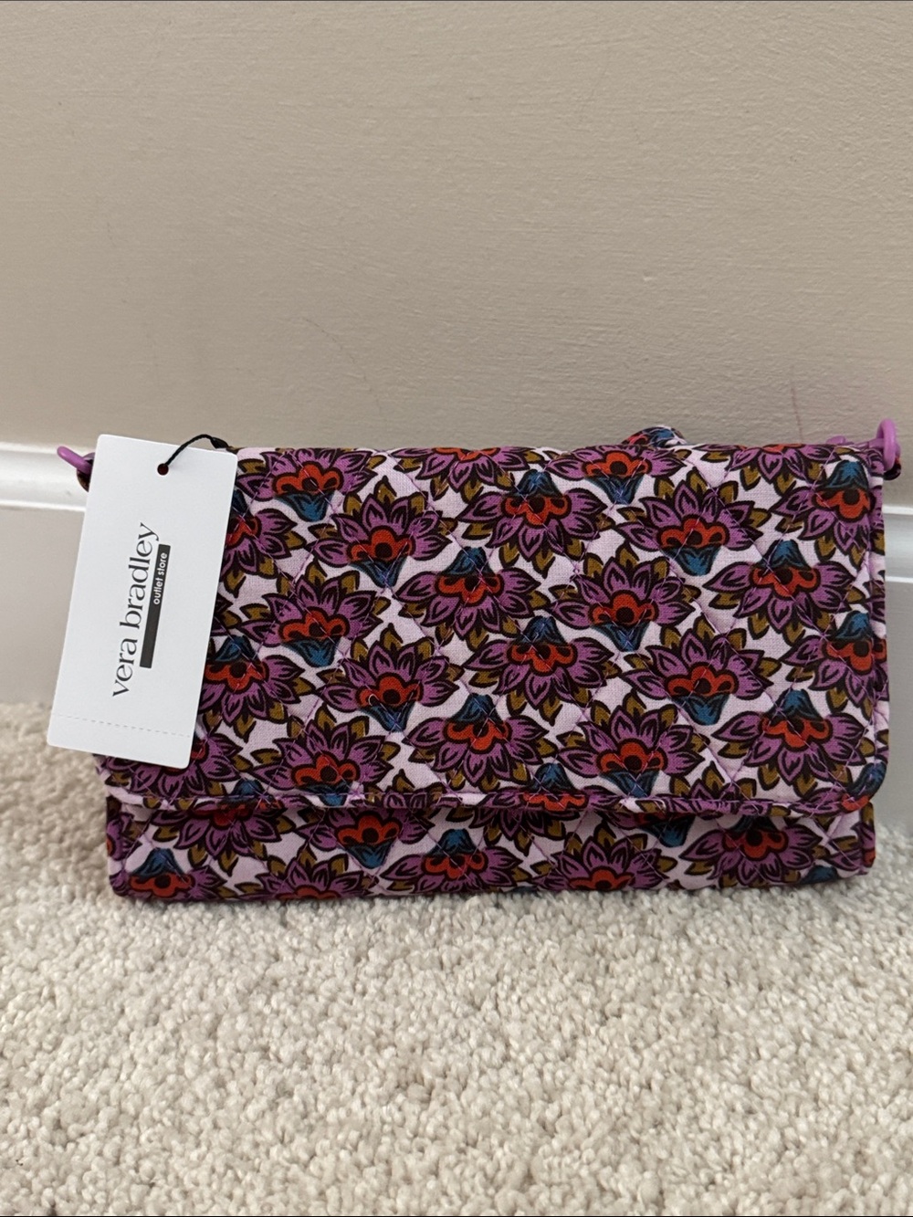 Vera Bradley wallet crossbody Scaevola  Fan & Bag Charm for Airpods - Picture 3 of 11